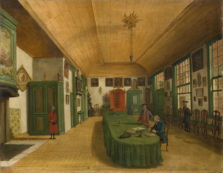 unknow artist Interior of the hall of the Leiden society 'Kunst wordt door Arbeid verkregen' France oil painting art